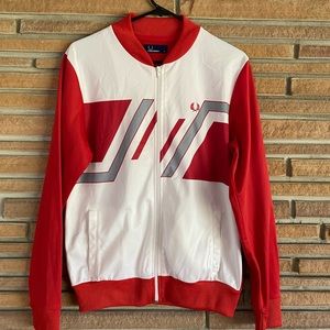 Fred Perry Track Jacket Unisex Small, red/white vintage